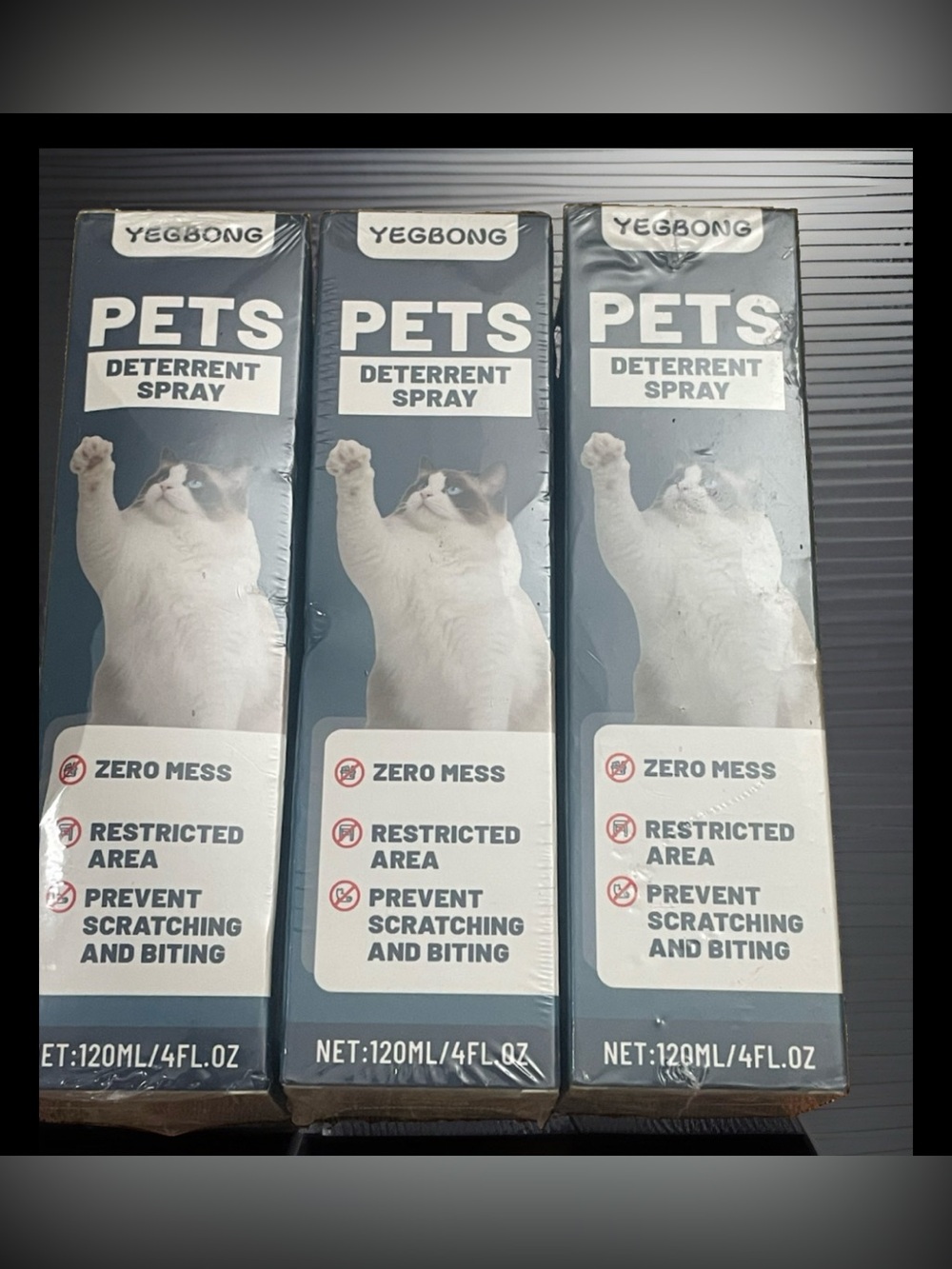 Lot of 3 4oz Bottles Cat Deterrent Spray Helps Prevent Scratching & Biting NEW